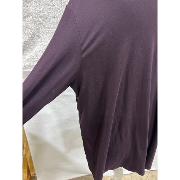J.Jill Fit Performance Long Sleeve Tee XL Petite Plum Purple Stretch Active Top - Picture 4 of 5